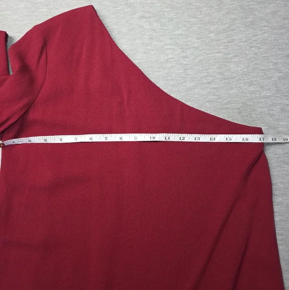 Theory Sintsi One Shoulder Crimson Asymetrical Dress Size 2 - Picture 4 of 6